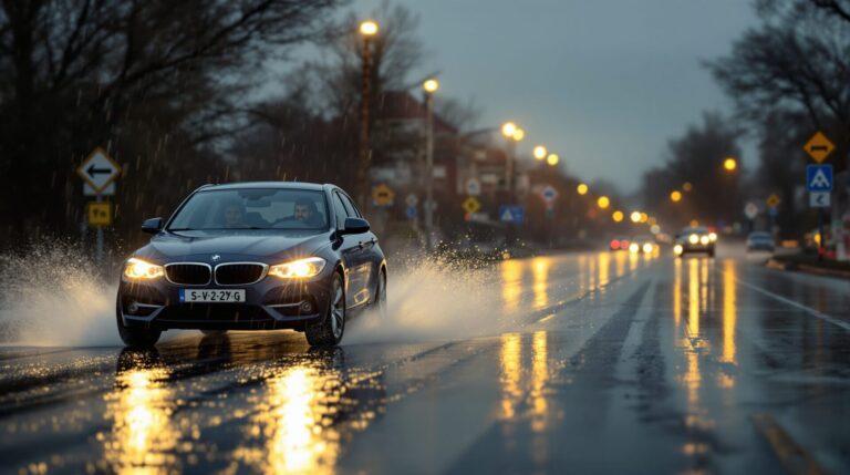 distance de freinage calcul pluie