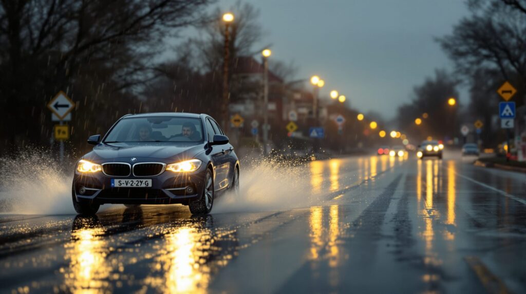 distance de freinage calcul pluie