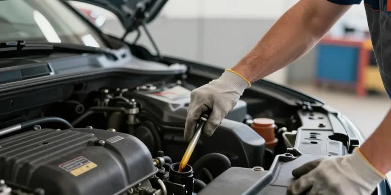 montrez où doit s'effectuer le contrôle du niveau d'huile moteur